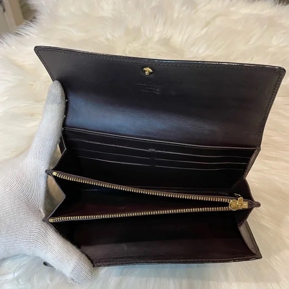 Louis Vuitton Violette Monogram Vernis Porte Feuille Sarah Wallet - Picture 11 of 13
